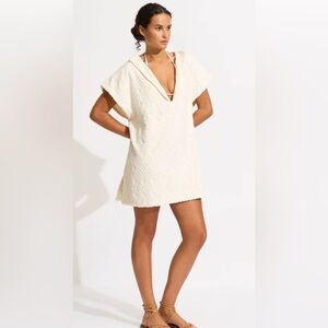 Seafolly Cream Textured V-Neck Cover-Up